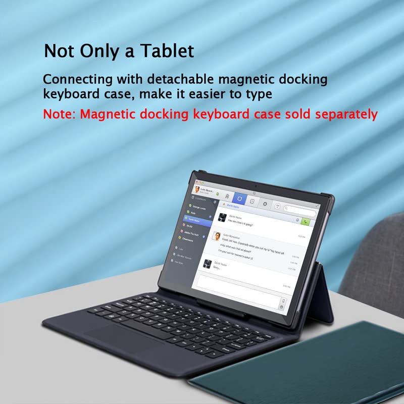 ZAOFEPU 8-Core Tablet 10+ inch Andorid 10.0GMS, 2-in-1 Tablet Laptop 4G and WiFi Bluetooth with Keyboard, Stylus and Charger Cable, RAM 4GB+ ROM 64GB, 2MP+5MP Dual Camera, 5000mAh Battery -Silver