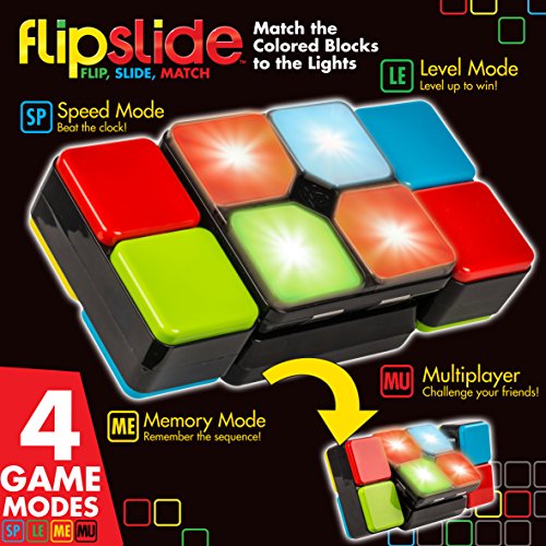 Flipslide Game, Electronic Handheld Game | Flip, Slide, and Match the Colors to Beat the Clock - 4 Game Modes - Multiplayer Fun