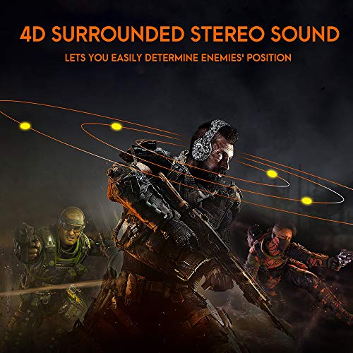 Gaming Headset for PS4, Xbox One Headset Gaming Headphones Stereo 7.1 Surround Sound, Noise Canceling Mic, Soft Memory Earmuffs Over Ear Headphones for PC, Laptop, PS4, PS5, Xbox One