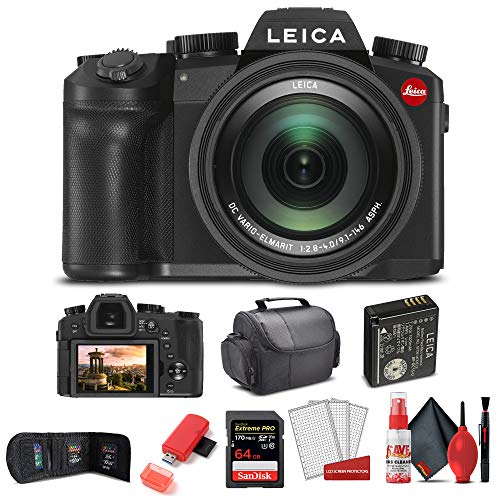 Leica V - Lux 5 Digital Camera (19121) + 64GB Extreme Pro Card + Card Reader + Case + Cleaning Set + Memory Wallet - Starter Bundle