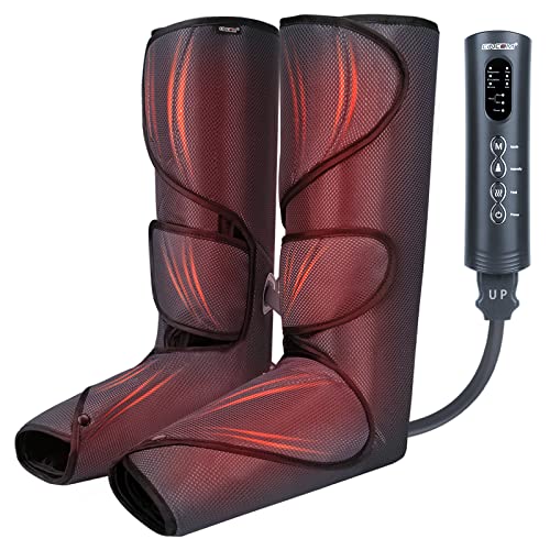 CINCOM Foot and Leg Massager with Heat, Air Compression Leg Massager for Circulation and Muscles Relaxation - 3 Modes, 3 Intensities, 2 Heating Super Quiet