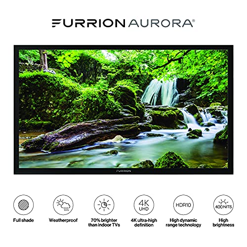 Furrion Aurora 65-inch Full Shade Outdoor TV (2021 Model)- Weatherproof, 4K UHD HDR LED Outdoor Television with Auto-Brightness Control - FDUF65CBS