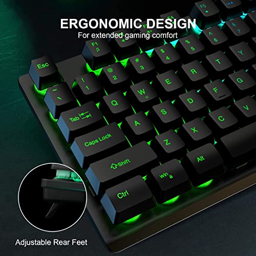 NPET K10 Gaming Keyboard and Keyboard Wrist Rest