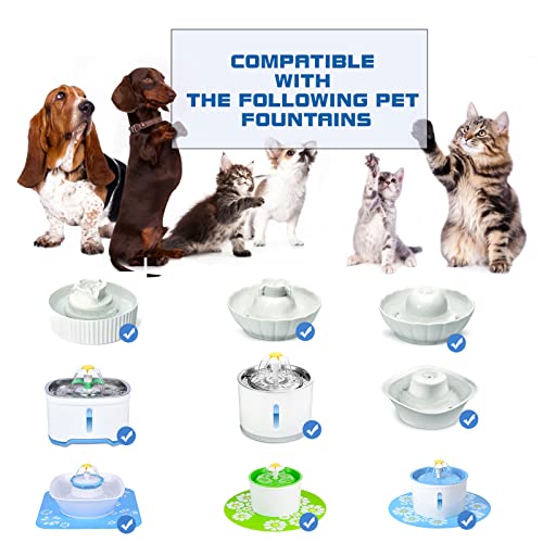 Cat Water Fountain Pump, Pet Fountain Pump Replacement Compatible Motor, Low Energy Consumption Ultra Quiet Drinking Pump with LED Light for Kitten Dog Pet Fountain Dispenser