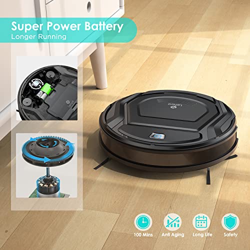 Lefant M210B Robot Vacuum Cleaner, 2000Pa Strong Suction, Slim, Tangle-Free, Compatible with Alexa, Self-Charging Robotic Vacuum Cleaner, Cleans Types of Floor & Carpet, 2 in 1 Robot Vacuum Mop Combo