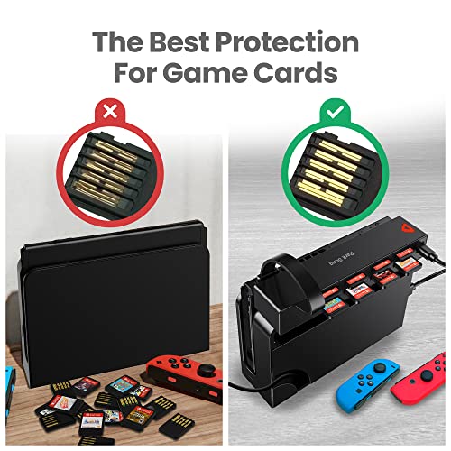 Park Sung Switch Game Switcher, Switch Game Card Reader, 8-in-1 Game Cards Holder, Quick Switching Adapters for Switch/Switch OLED, No Setting Required (4 for Game+4 for Storage)