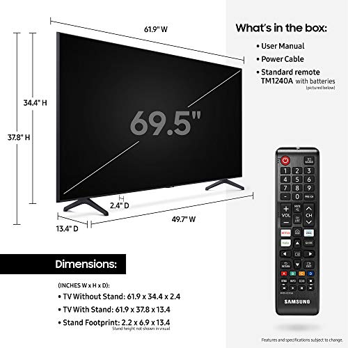 SAMSUNG 70-inch TU-7000 Series Class Smart TV | Crystal UHD - 4K HDR - with Alexa Built-in | UN70TU7000FXZA, 2020 Model