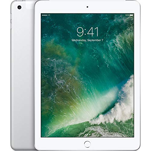 Apple iPad with WiFi + Cellular, 128GB, Silver (2017 Model) (Renewed) - AOP3 EVERY THING TECH 