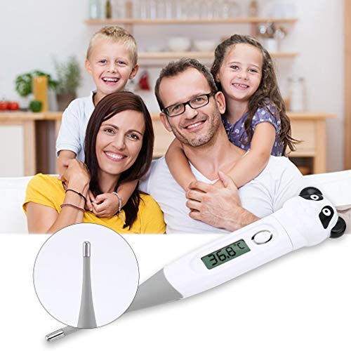 Digital Thermometer, Accurate Oral Underarm Rectal Temperature Thermometer, Flexible Tip & Waterproof（White）