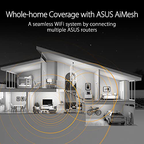 ASUS TUF Gaming WiFi 6 Router (TUF-AX5400) - Dedicated Gaming Port, Mobile Game Mode, WAN Aggregation, Durable and Stable, RGB Light, VPN Fusion, AiMesh Compatible, Subscription-free Internet Security