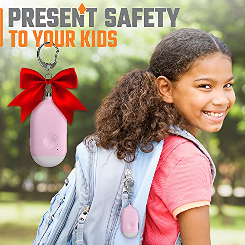 Rechargeable Self Defense Keychain Alarm – 130 dB Loud Emergency Personal Siren Ring with LED Light – SOS Safety Alert Device Key Chain for Women, Kids, Elderly, and Joggers by WETEN (Pink)