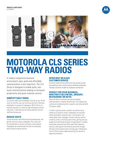 6 Pack of Motorola CLS1110 Walkie Talkie Radios with Headsets & 6-Bank Charger