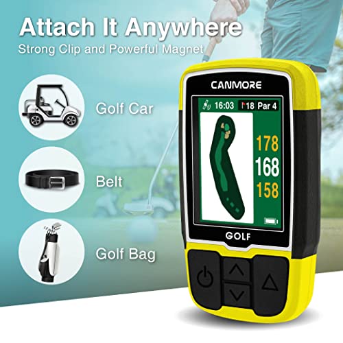 CANMORE HG200 Plus Golf GPS - (Bundle) + Another Charging Cable & Magnet & Clipper - Easy-to-Read Color - preloaded 40,000 Course map Worldwide Shape of The Green and The Fairway