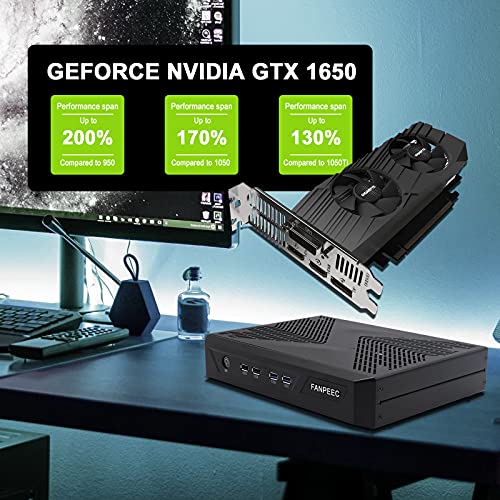 Mini PC Gaming GeForce GTX 1650, FANPEEC Mini Computers with Core i7-9700F DDR4 32G RAM 1TB SSD, Mini Gaming PC, Support 8K DP+2*HDMI+DVI, BT4.2+Dual WiFi, Gigabit Ethernet, Mini PC Windows 10 Pro