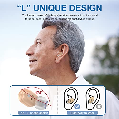 Fursom Rechargeable Hearing Aids for Seniors, Hearing Amplifier for Adults with Noise Cancelling, Digital Sound Amplifier Comfortable Wear Invisible, Magnetic Contact Charging Box, A Pair