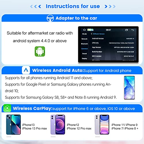 CarlinKit CarPlay Dongle for Car with Android Head Unit System 4.4.0+,New Upgrade Version,Built-in APK App,Support Wired/Wireless CarPlay,Wired/Wireless Android Auto,Online Upgrade etc.