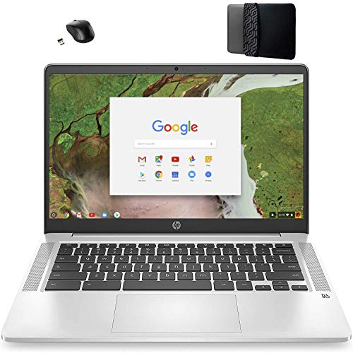 2022 Newest HP 14 inch FHD IPS 1080p Laptop Computer Chromebook|Intel Celeron N4020 (Beat i3) Upto 2.8 GHz|4GB DDR4 RAM|64GB eMMC|Chrome OS|Google Classroom and Zoom Ready|VGSION Bundle Accessory