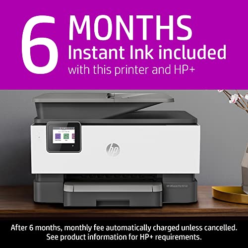 HP OfficeJet Pro 9015e Wireless Color All-in-One Printer with bonus 6 months Instant ink with HP+ (1G5L3A)