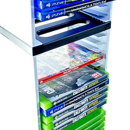 PS5 Game Storage Tower – Universal Games Storage Tower – Stores 36 Game or Blu-Ray Disks – Game Holder Rack for PS4, PS5, Xbox One, Xbox Series X/S, Nintendo Switch Games and Blu-Ray Disks