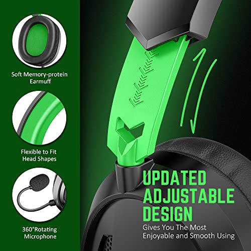 WolfLawS G9300 Gaming Headset Headphones for PS4 PS5 Xbox One PC Switch with Microphone, Over Ear Gaming Headsets with Bass Surround Sound, Memory Foam Ear Pads for Game Boy Sony PSP Sega Gensis