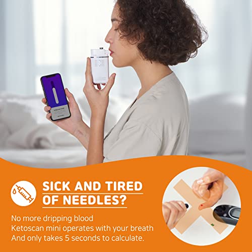 V2 KETOSCAN Mini Breath Ketone Meter, Diet & Fitness Tracker | Monitor Your Fat Metabolism, Level of Ketosis on Low carb, Ketogenic or Any Nutrition & Fitness Program