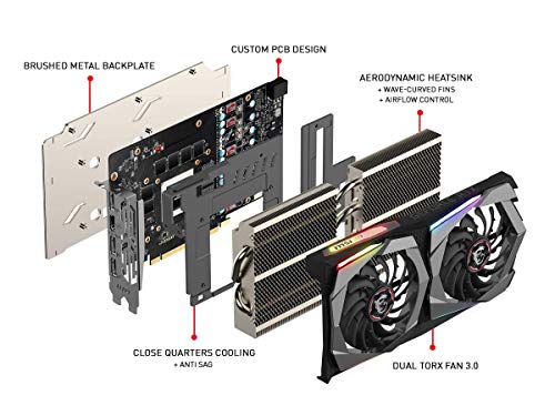 MSI Gaming GeForce RTX 2060 6GB GDRR6 192-bit HDMI/DP Ray Tracing Turing Architecture VR Ready Graphics Card (RTX 2060 Gaming Z 6G) (Renewed)