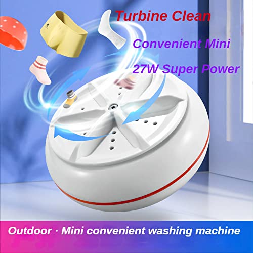 Sheng&Hui Mini Washing Machine-27W High Power Turbo Washer Multifunctional Portable Washing Machine USB Powered Mode,Suitable for Travel,Camping,Student Dorm,Business Travel