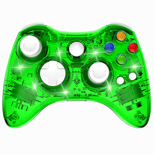 Wireless Controller Compatible with 360 Double Motor Vibration Wireless Gamepad Gaming Joypad, Green - PAWHITS