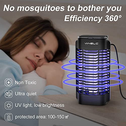 VANELC Bug Zapper Outdoor, Waterproof Electric Mosquito Killer, 4200V Mosquito Zapper Indoor Insect Fly Trap for Home Backyard Garden - 9.8 FT Length Cable