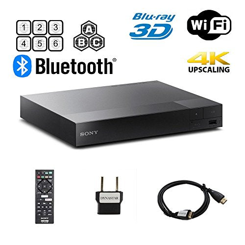 Sony BDP-S6700 Multi Region Blu-ray DVD Region Free Player 110-240 Volts; Dynastar HDMI Cable & Dynastar Plug Adapter Package WiFi / 3D/ 4K UpScaling Smart Region Free