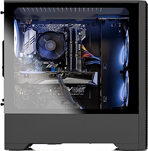 Skytech Blaze 3.0 Black Gaming PC Desktop – AMD Ryzen 5 3600 3.6 GHz, RX 6600XT, 1TB NVME SSD, 16G DDR4 3200, 600W Gold PSU, AC Wi-Fi, Windows 10 Home 64-bit