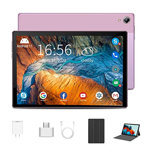 Tablet 10.4 inch Android 11 Tablet pc,4GB RAM 64GB ROM 256GB Expandable, Quad Core 6500mAh Battery, 1332x800 HD Tablets,10-Point Touch 2.5D G+G, 8MP+5MP Camera, Bluetooth, 5g WiFi Tablet (Pink)