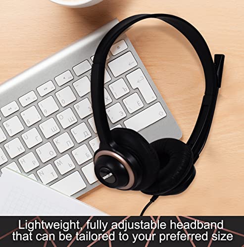 Sonitum Bulk Headsets With Microphone (10 Pack) - Noise Canceling Computer Headset For Office, Meetings, Chat- Comfortable Over-Ear PC Headphones With Rotating Mic- 3.5 Jack For Universal Connectivity
