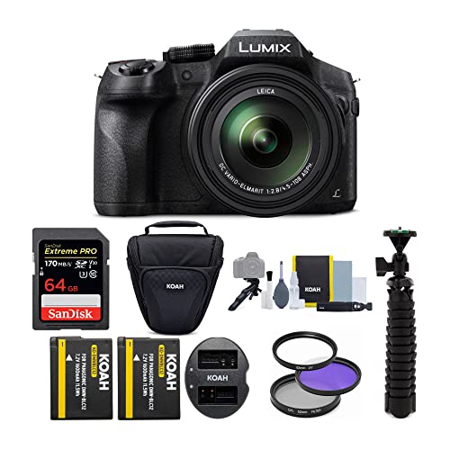 Panasonic DMC-FZ300K Digital Camera with Digital Slave Flash and 64GB Card Bundle