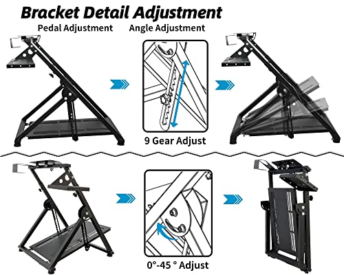 Hottoby Racing Wheel Stand Adjustable for Logitech G25 G27 G29 G920 Driving Simulator for PC,PS4,Xbox Racing Wheel Shifter and Pedals Stand