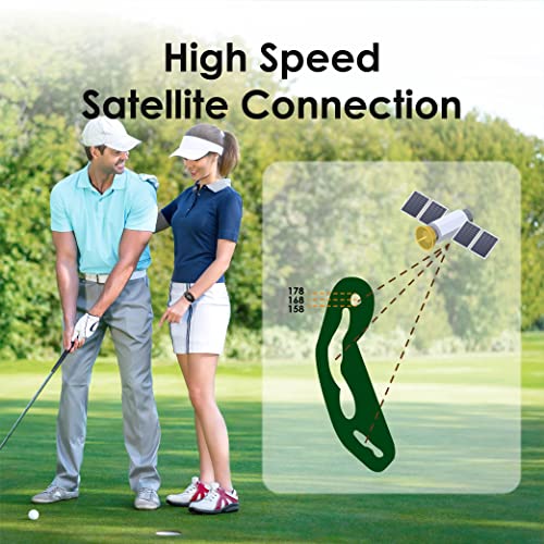 CANMORE TW356 Golf GPS Wearable Device for Men and Women, Free 40,000+ Preloaded Courses Update Worldwide, High Contrast LCD Display, Upgrade IC Chip, Lightweight Essential Accessory for Golfer, Black