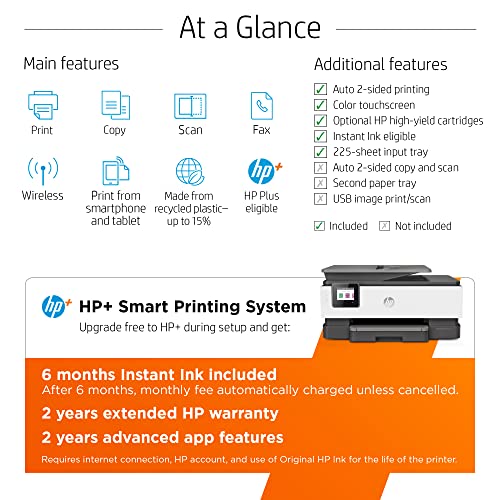 HP OfficeJet Pro 8025e Wireless Color All-in-One Printer with bonus 6 free months Instant Ink with HP+ (1K7K3A)