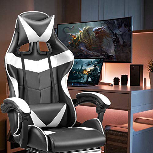 Bunny Pink Gaming Chair and Massage White Gaming Chair Bundle