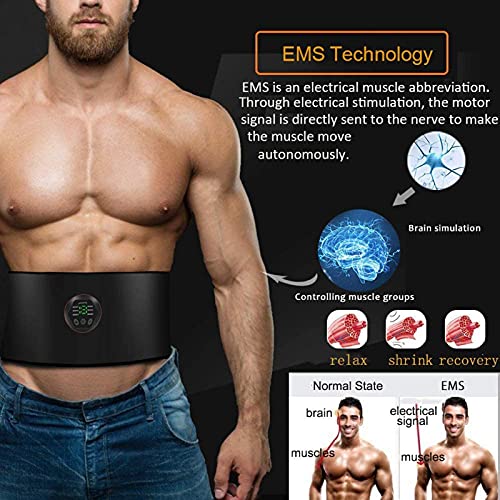 Abdominal Muscle Toner, ABS Training Workout Belt Body Toning Gear Waist Trimmer Fitness Wirless Belt for Men Woman Abdomen/Arm/Leg Home Office Exercise