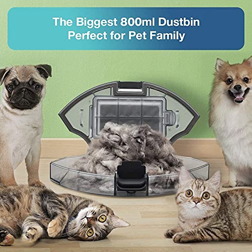 yeedi k650 Robot Vacuum, 2000Pa Wi-Fi Robotic Vacuum Cleaner with 800ML Big Dustbin and Tangle-Free Brush, Perfect for Pet Hair, Carpets, Hard Floor, Self-Charging, Compatible with Boundary Strips