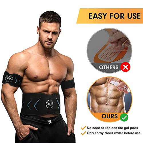 ABS Stimulator Toning Belt,Ab Machine Muscle Toner,Abdominal Training Belt Workout Portable Fitness Equipment Office Home for Abdominal Arm & Leg 10 Modes 39 Intensity Levels No Gel Pads