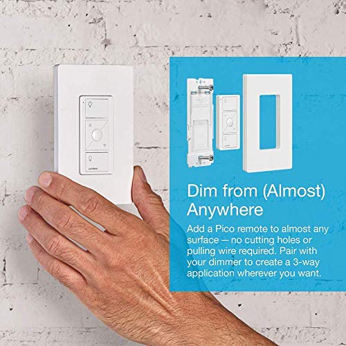 Lutron Caséta Smart Home Dimmer Switch and Pico Remote Kit, Works with Alexa, Apple HomeKit, Ring, Google Assistant (Smart Hub Required) | P-PKG1WB-WH | White