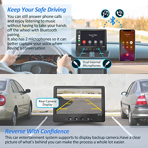 Car Stereo with Bluetooth - Corehan 7" IPS Touch Screen on Dash Multimedia Player with Backup Camera Compatible with Wireless Apple CarPlay & Android Auto Bluetooth Mirror Link Voice Control