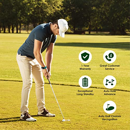 CANMORE TW356 Golf GPS Wearable Device for Men and Women, Free 40,000+ Preloaded Courses Update Worldwide, High Contrast LCD Display, Upgrade IC Chip, Lightweight Essential Accessory for Golfer, Black