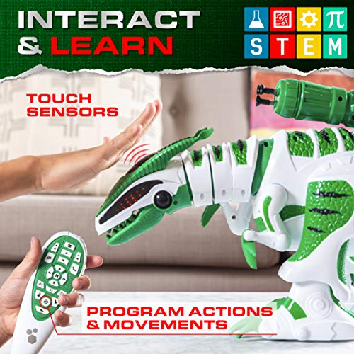 Power Your Fun Intellisaur Remote Control Dinosaur Robot for Kids - Robot Dinosaur Interactive Electronic Pet, RC Robot T-Rex Toy with Touch Sensors, Walk, Roar, Battle, Dinosaur Remote Control Toy