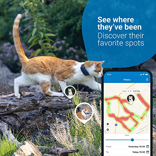 Tractive Waterproof GPS Cat Tracker - Location & Activity, Unlimited Range & Works with Any Collar (Dark Blue) (TRAMINDB)