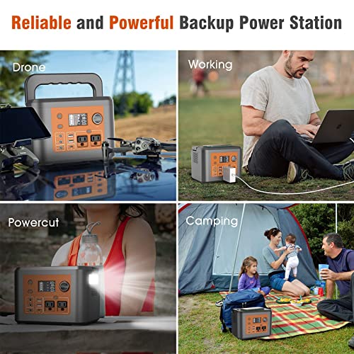Portable Power Station 350W, Portable AC Outlet Power Bank 80000mAh/296Wh, External Lithium Battery Portable Laptop Charger, Wireless Charging, Pure Sine Wave Power Source for Outdoor Tent Camping