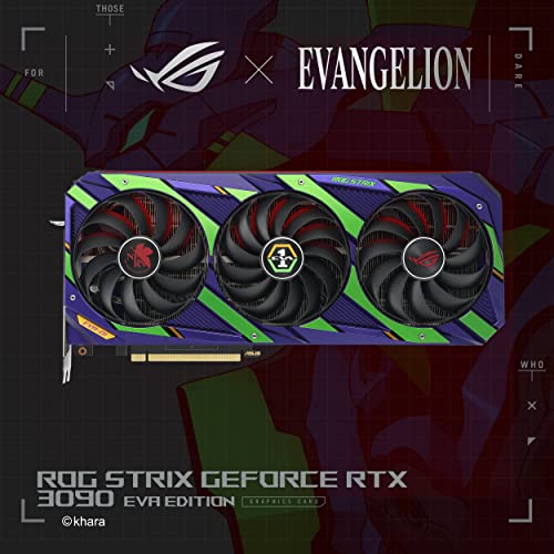 ASUS ROG Strix NVIDIA GeForce RTX 3090 EVA Edition Gaming Graphics Card (PCIe 4.0, 24GB GDDR6X, HDMI 2.1, DisplayPort 1.4a, Axial-tech Fan Design, 2.9-Slot, Super Alloy Power II, GPU Tweak)