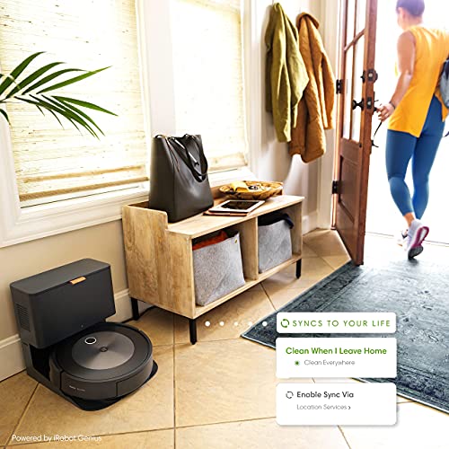 iRobot Roomba j7+ (7550) Self-Emptying Robot Vacuum with Free Echo Dot (3rd Gen) – Identifies and avoids Obstacles Like pet Waste & Cords, Empties Itself for 60 Days, Smart Mapping