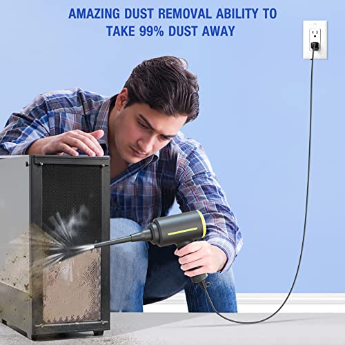 Compressed Air, 500watts Electric Air Duster, 40000RPM Air Blower Replaces Canned Air Spray for Computer Keyboard Cleaner, Compressed Air Can Duster for Cleaning Dust, Reusable Dust Destroyer